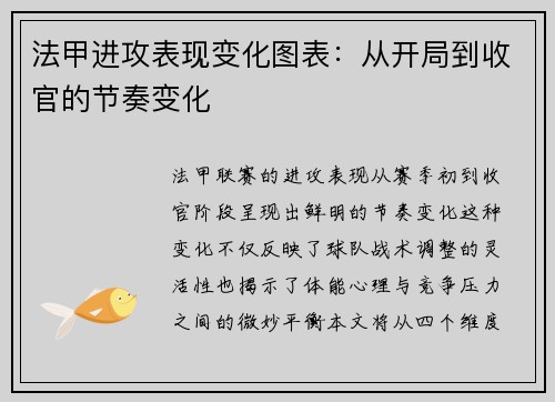 法甲进攻表现变化图表：从开局到收官的节奏变化